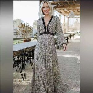 Baltic born leopard print maxi dress size XS